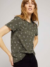 Gemustertes T-Shirt mit Bio-Baumwolle - Frauen - green white leaves design Gemustertes T-Shirt mit Bio-Baumwolle - Frauen - green white leaves design - 5 - TOM TAILOR