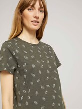 Gemustertes T-Shirt mit Bio-Baumwolle - Frauen - green white leaves design Gemustertes T-Shirt mit Bio-Baumwolle - Frauen - green white leaves design - 9 - TOM TAILOR