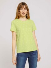 Gemustertes T-Shirt mit Bio-Baumwolle - Frauen - celery white leaves design Gemustertes T-Shirt mit Bio-Baumwolle - Frauen - celery white leaves design - 1 - TOM TAILOR