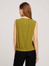 Sleeveless blouse with an elastic waistband - Women - gecko green Sleeveless blouse with an elastic waistband - Women - gecko green - 2 - TOM TAILOR