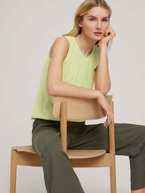 Sleeveless blouse with an elastic waistband - Women - celery ice Sleeveless blouse with an elastic waistband - Women - celery ice - 5 - TOM TAILOR