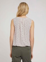 Sleeveless blouse with an elastic waistband - Women - beige geometrical design Sleeveless blouse with an elastic waistband - Women - beige geometrical design - 2 - TOM TAILOR