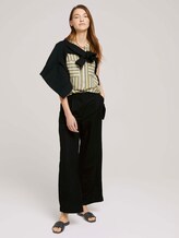 Ärmellose Bluse mit Streifen - Frauen - offwhite green stripe Ärmellose Bluse mit Streifen - Frauen - offwhite green stripe - 3 - TOM TAILOR