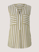 Ärmellose Bluse mit Streifen - Frauen - offwhite green stripe Ärmellose Bluse mit Streifen - Frauen - offwhite green stripe - 7 - TOM TAILOR