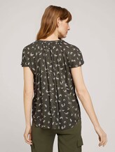 Kurzarm Bluse mit Raffungen - Frauen - khaki small floral design Kurzarm Bluse mit Raffungen - Frauen - khaki small floral design - 2 - TOM TAILOR
