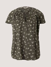 Kurzarm Bluse mit Raffungen - Frauen - khaki small floral design Kurzarm Bluse mit Raffungen - Frauen - khaki small floral design - 7 - TOM TAILOR