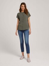Kurzarm Hemdbluse mit Taschen - Frauen - Grape Leaf Green Kurzarm Hemdbluse mit Taschen - Frauen - Grape Leaf Green - 3 - TOM TAILOR