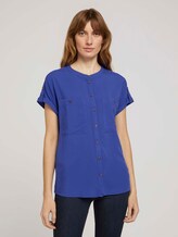Kurzarm Hemdbluse mit Taschen - Frauen - anemone blue Kurzarm Hemdbluse mit Taschen - Frauen - anemone blue - 1 - TOM TAILOR
