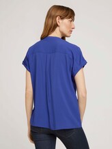 Kurzarm Hemdbluse mit Taschen - Frauen - anemone blue Kurzarm Hemdbluse mit Taschen - Frauen - anemone blue - 2 - TOM TAILOR