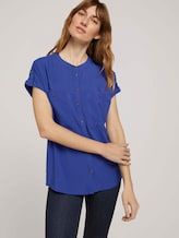 Kurzarm Hemdbluse mit Taschen - Frauen - anemone blue Kurzarm Hemdbluse mit Taschen - Frauen - anemone blue - 5 - TOM TAILOR