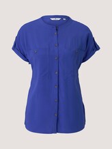 Kurzarm Hemdbluse mit Taschen - Frauen - anemone blue Kurzarm Hemdbluse mit Taschen - Frauen - anemone blue - 7 - TOM TAILOR