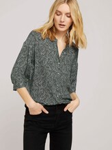 3/4 Arm Bluse mit TENCEL™ - Frauen - khaki white outline leaves 3/4 Arm Bluse mit TENCEL™ - Frauen - khaki white outline leaves - 5 - TOM TAILOR