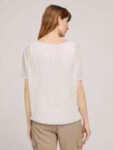 Fließende Bluse im Materialmix - Frauen - Whisper White Fließende Bluse im Materialmix - Frauen - Whisper White - 2 - TOM TAILOR