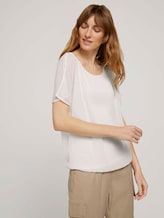 Fließende Bluse im Materialmix - Frauen - Whisper White Fließende Bluse im Materialmix - Frauen - Whisper White - 5 - TOM TAILOR