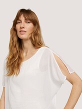 Fließende Bluse im Materialmix - Frauen - Whisper White Fließende Bluse im Materialmix - Frauen - Whisper White - 9 - TOM TAILOR