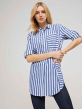 Lange Hemdbluse mit Streifen - Frauen - blue offwhite vertical stripe Lange Hemdbluse mit Streifen - Frauen - blue offwhite vertical stripe - 5 - TOM TAILOR