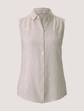 Ärmellose Hemdbluse mit Leinen - Frauen - offwhite thin stripe woven Ärmellose Hemdbluse mit Leinen - Frauen - offwhite thin stripe woven - 7 - TOM TAILOR