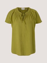 Short-sleeved blouse with linen - Women - gecko green Short-sleeved blouse with linen - Women - gecko green - 7 - TOM TAILOR