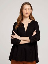 Tunikabluse mit Leinen - Frauen - deep black Tunikabluse mit Leinen - Frauen - deep black - 1 - TOM TAILOR
