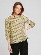 Blouse met dessin met ballonmouwen - Vrouwen - green watercolor stripe Blouse met dessin met ballonmouwen - Vrouwen - green watercolor stripe - 1 - TOM TAILOR