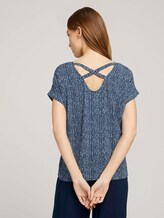 Gemusterte Kurzarmbluse - Frauen - blue minimal design vertical Gemusterte Kurzarmbluse - Frauen - blue minimal design vertical - 2 - TOM TAILOR