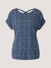 Gemusterte Kurzarmbluse - Frauen - blue minimal design vertical Gemusterte Kurzarmbluse - Frauen - blue minimal design vertical - 7 - TOM TAILOR