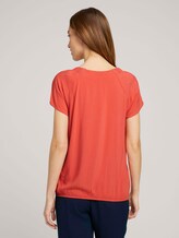 Kurzarmbluse mit Raffungen - Frauen - flamingo flower Kurzarmbluse mit Raffungen - Frauen - flamingo flower - 2 - TOM TAILOR