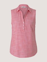 Ärmellose Bluse mit Henley - Frauen - flamingo flower Ärmellose Bluse mit Henley - Frauen - flamingo flower - 7 - TOM TAILOR