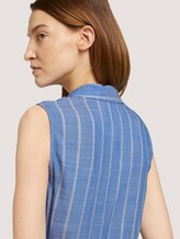 Sleeveless striped Henley blouse - Women - blue stripe vertical Sleeveless striped Henley blouse - Women - blue stripe vertical - 10 - TOM TAILOR