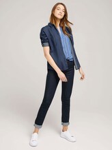Sleeveless striped Henley blouse - Women - blue stripe vertical Sleeveless striped Henley blouse - Women - blue stripe vertical - 3 - TOM TAILOR