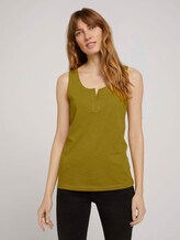 Henley Top mit Bio-Baumwolle - Frauen - gecko green Henley Top mit Bio-Baumwolle - Frauen - gecko green - 1 - TOM TAILOR