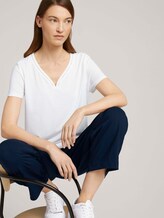T-Shirt mit V-Ausschnitt - Frauen - Whisper White T-Shirt mit V-Ausschnitt - Frauen - Whisper White - 5 - TOM TAILOR