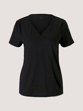 T-Shirt mit V-Ausschnitt - Frauen - deep black T-Shirt mit V-Ausschnitt - Frauen - deep black - 7 - TOM TAILOR