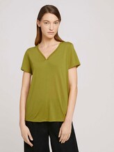 T-Shirt mit V-Ausschnitt - Frauen - gecko green T-Shirt mit V-Ausschnitt - Frauen - gecko green - 1 - TOM TAILOR
