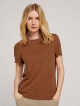 T-Shirt mit Brusttasche - Frauen - Caramel Brown T-Shirt mit Brusttasche - Frauen - Caramel Brown - 1 - TOM TAILOR