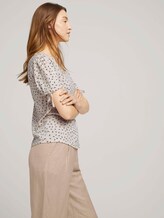 Gemustertes T-Shirt mit Ärmeldetail - Frauen - beige geometrical design Gemustertes T-Shirt mit Ärmeldetail - Frauen - beige geometrical design - 5 - TOM TAILOR