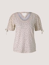 Gemustertes T-Shirt mit Ärmeldetail - Frauen - beige geometrical design Gemustertes T-Shirt mit Ärmeldetail - Frauen - beige geometrical design - 7 - TOM TAILOR