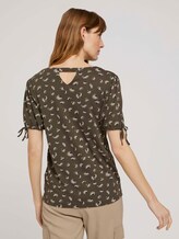 Gemustertes T-Shirt mit Ärmeldetail - Frauen - khaki small floral design Gemustertes T-Shirt mit Ärmeldetail - Frauen - khaki small floral design - 2 - TOM TAILOR