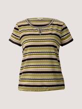 T-Shirt mit Streifenstruktur - Frauen - green multicolor stripe T-Shirt mit Streifenstruktur - Frauen - green multicolor stripe - 7 - TOM TAILOR