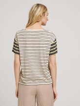 Gestreiftes Oversized T-Shirt - Frauen - beige black offwhite stripe Gestreiftes Oversized T-Shirt - Frauen - beige black offwhite stripe - 2 - TOM TAILOR