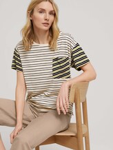 Gestreiftes Oversized T-Shirt - Frauen - beige black offwhite stripe Gestreiftes Oversized T-Shirt - Frauen - beige black offwhite stripe - 5 - TOM TAILOR