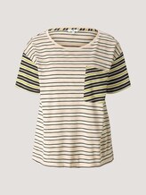 Gestreiftes Oversized T-Shirt - Frauen - beige black offwhite stripe Gestreiftes Oversized T-Shirt - Frauen - beige black offwhite stripe - 7 - TOM TAILOR