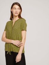 Gemustertes T-Shirt mit TENCEL™ - Frauen - green geometrical design Gemustertes T-Shirt mit TENCEL™ - Frauen - green geometrical design - 1 - TOM TAILOR