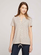 Gemustertes T-Shirt mit TENCEL™ - Frauen - beige geometrical design Gemustertes T-Shirt mit TENCEL™ - Frauen - beige geometrical design - 1 - TOM TAILOR