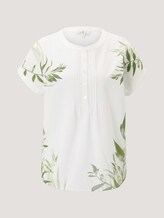 Gemustertes T-Shirt mit Knopfleiste - Frauen - Whisper White Gemustertes T-Shirt mit Knopfleiste - Frauen - Whisper White - 7 - TOM TAILOR