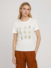 Print T-Shirt mit Bio-Baumwolle - Frauen - Whisper White Print T-Shirt mit Bio-Baumwolle - Frauen - Whisper White - 1 - TOM TAILOR