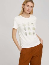 Print T-Shirt mit Bio-Baumwolle - Frauen - Whisper White Print T-Shirt mit Bio-Baumwolle - Frauen - Whisper White - 5 - TOM TAILOR