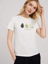 Print T-Shirt mit Bio-Baumwolle - Frauen - Dove White Print T-Shirt mit Bio-Baumwolle - Frauen - Dove White - 5 - TOM TAILOR