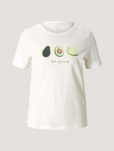 Print T-Shirt mit Bio-Baumwolle - Frauen - Dove White Print T-Shirt mit Bio-Baumwolle - Frauen - Dove White - 7 - TOM TAILOR