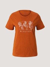 Print T-Shirt mit Bio-Baumwolle - Frauen - Caramel Brown Print T-Shirt mit Bio-Baumwolle - Frauen - Caramel Brown - 7 - TOM TAILOR